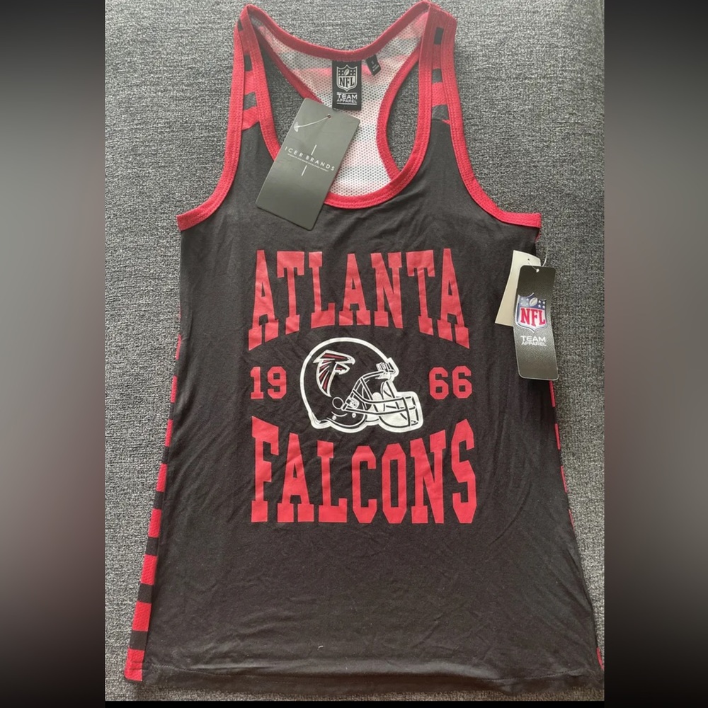 NWT NFL Team Apparel Atlanta Falcons Logo Tank Top Mesh Back Women's Sz Small